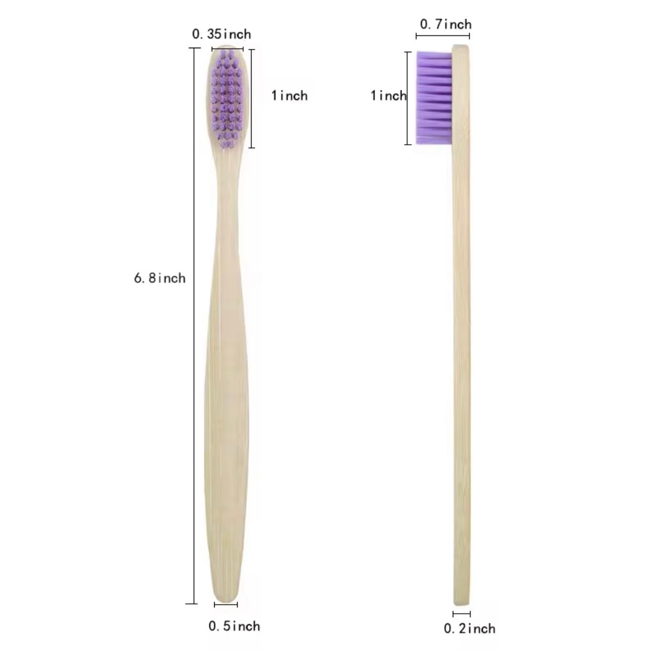 Bamboo Soft Bristle Multicolour Tooth Brushes Pack of 5. 100% Biodegradable Eco Friendly
