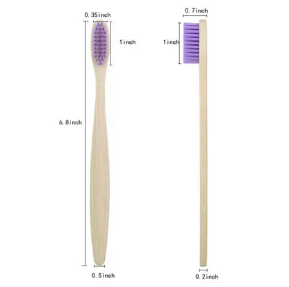 Bamboo Soft Bristle Multicolour Tooth Brushes Pack of 5. 100% Biodegradable Eco Friendly